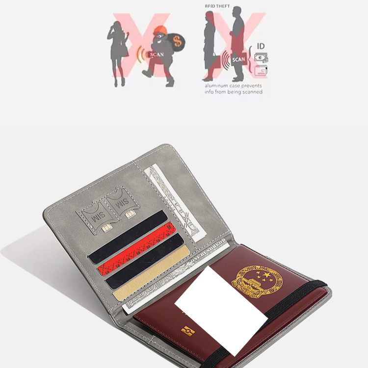Varkaudenesto Passilaukku RFID Antimagneettinen Monitoiminen ID-laukku Yksinkertainen korttilaukku Cross border Ticket Clip_voghion.com