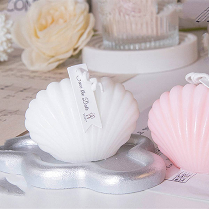 1 st. Schelp Aromatherapie Geurkaars, Huisgeur Ornamenten Creatieve Driedimensionale Sint-Jakobsschelp Aromatherapie Vakantie Cadeau_voghion.com