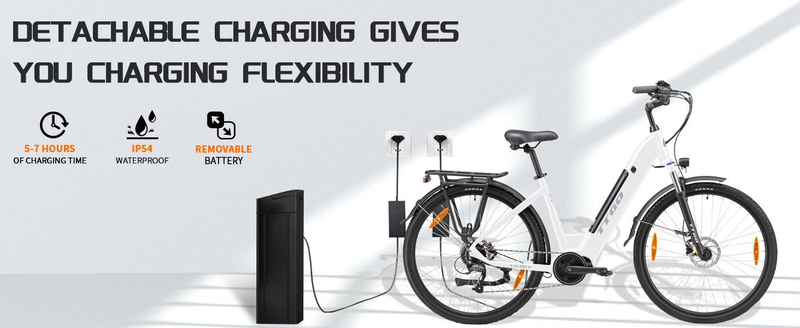 TTGOEBIKE Vélo électrique de montagne à gros pneus de 28 pouces, 36 V, 250 W, moteur central, vélo de trekking/vélo de ville à assistance électrique pour hommes et femmes_voghion.com