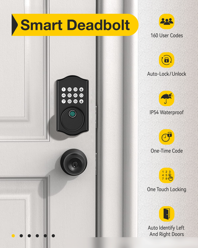 Deadbolt Lock Bedroom Door Fingerprint Password Wooden Door Office Door Fingerprint Password Lock_voghion.com
