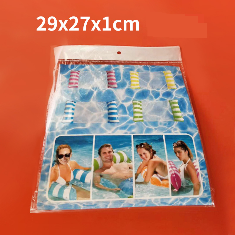 Inflatable Floating Lounger With Backrest - Foldable Striped Pool Float For Water Relaxation Beach & Lake (Quick-Dry Mesh & Portable Design)_voghion.com