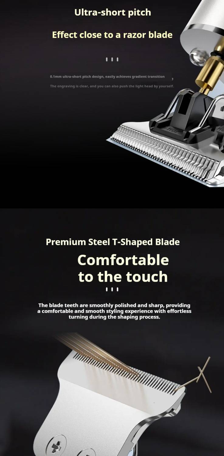 Cortapelos profesional de peluquería: resistente al agua, con o sin cable, con motor silencioso y cuchillas resistentes._voghion.com