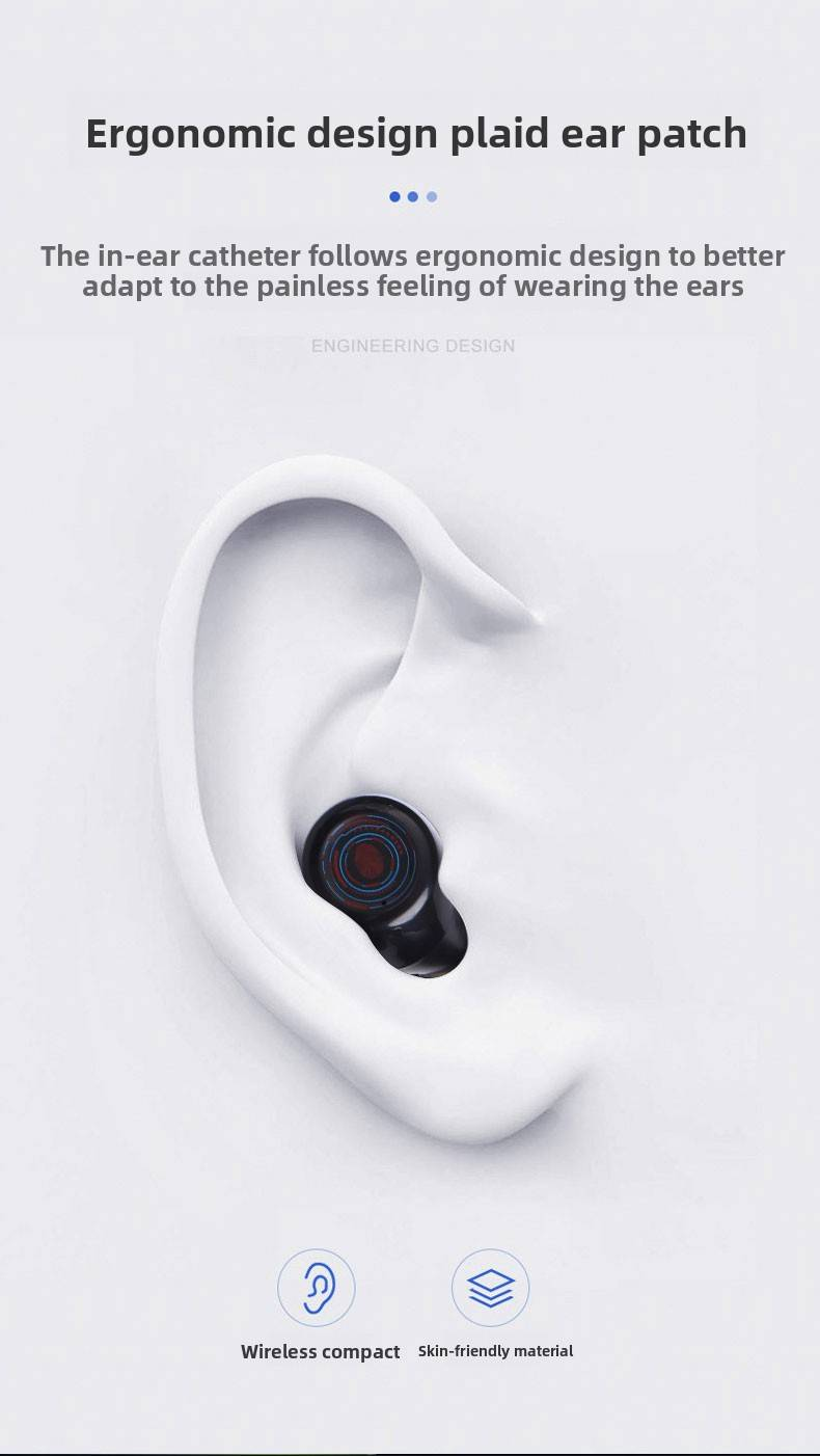 One True Wirelsess Earphone With Light Weight Comfortable Patch, Three-dimensional Sound Touch Operation For Sport_voghion.com