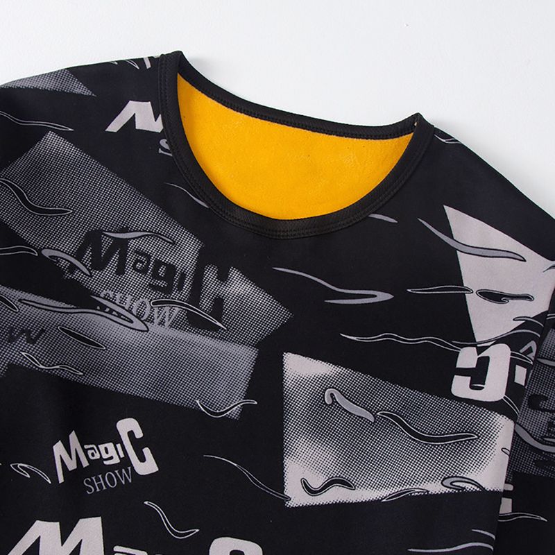 Maglia termica da uomo autunno inverno con fodera in pile, taglia comoda, strato di base spesso_voghion.com
