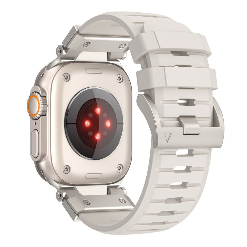 Watchbands Suitable For Watch9 Watch Band Functional Fluoridated Rubber Strap Stainless Steel Head Ultra Strap_voghion.com