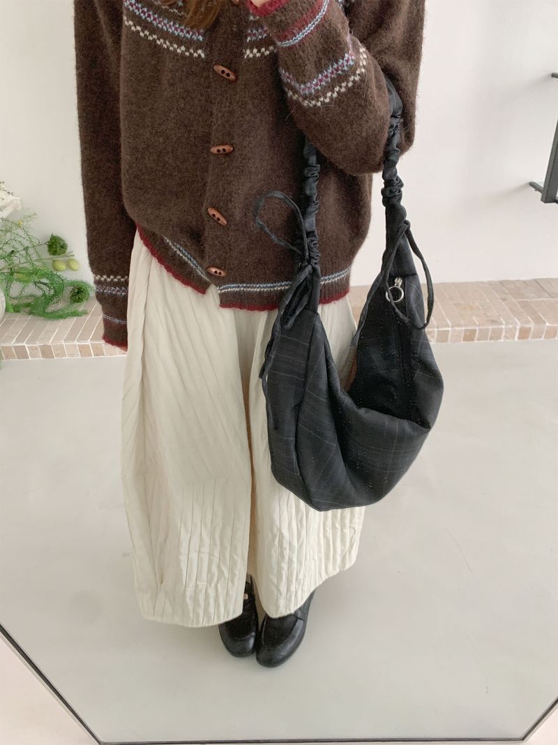 Crossbody Bag Checkered 2025 Fall/Winter New Shoulder Bag Underarm Bag Large Capacity_voghion.com