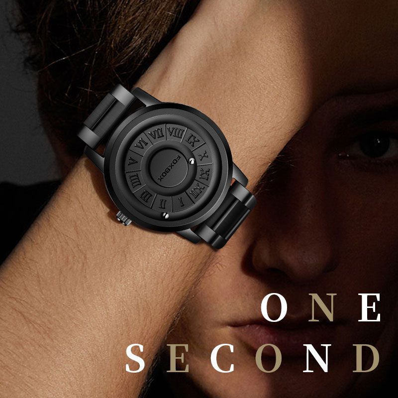 FOXBOX Lige FB0047 Cool Magnetic Levitation Watch Men's Black Technology Sense Creative Personality Concept Wristwatch_voghion.com