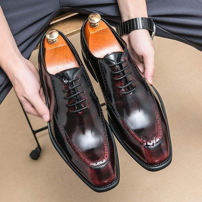 Euro Step Men's Leather Dress Business Formal British Style Brogue Carved Oxford Fashion Versatile Breathable Groom Wedding Shoes_voghion.com
