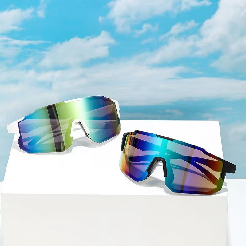 Lunettes de cyclisme à grande monture, une pièce, pour hommes et femmes, pour sorties en plein air, sport, course à pied, anti-vent et anti-sable, lunettes de soleil colorées_voghion.com