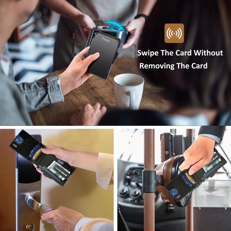 Real pickup bag, women's high-end flip box wallet, card box, carbon fiber men's leather wallet_voghion.com