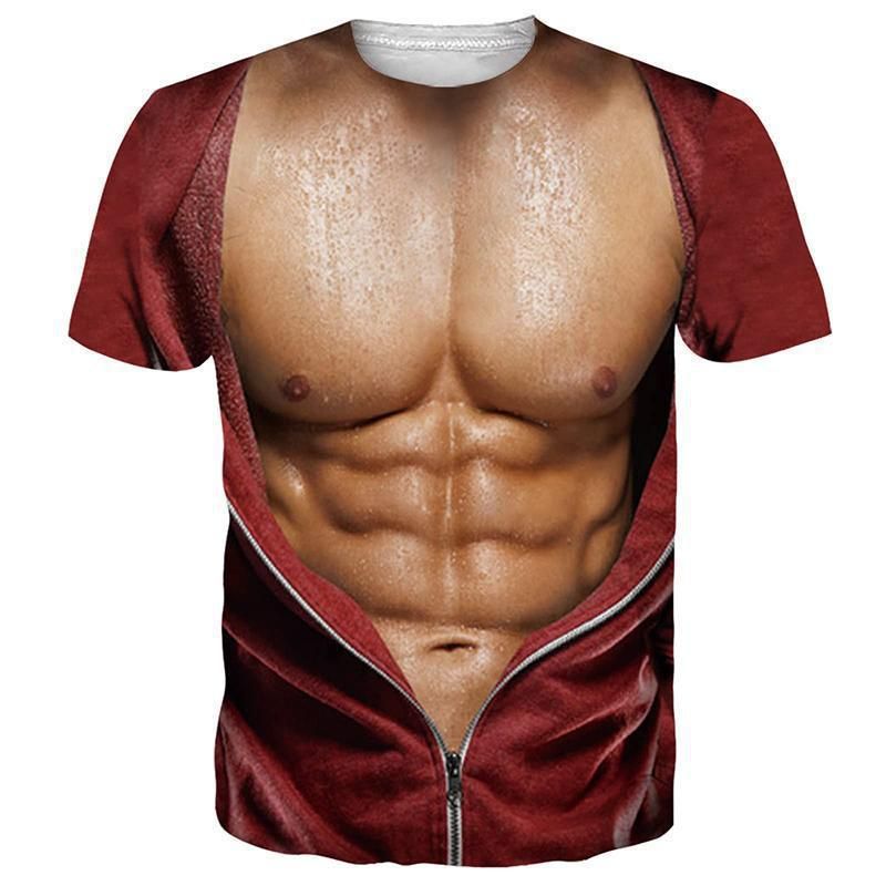 20253d Digital Printed Muscle Funny T-Shirt_voghion.com