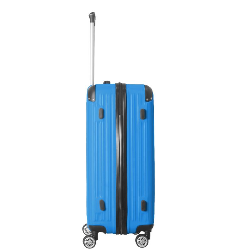 3-Piece Lightweight ABS Hardshell Luggage Set (20", 24", 26") In Deep Blue With Spinner Wheels, TSA Lock, And Adjustable Telescopic Handle - Durable Travel Suitcases_voghion.com