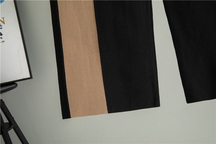 Roupas femininas suéter curto casual terno para mulheres primavera novo casaco de malha cardigan calças de perna larga terno de duas peças_voghion.com