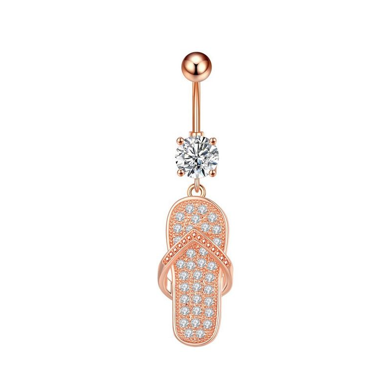 Anello con bottone in acciaio inossidabile semplice europeo e americano, ciondolo a forma di luna con zircone, moda danza del ventre, ago spesso per ombelico_voghion.com