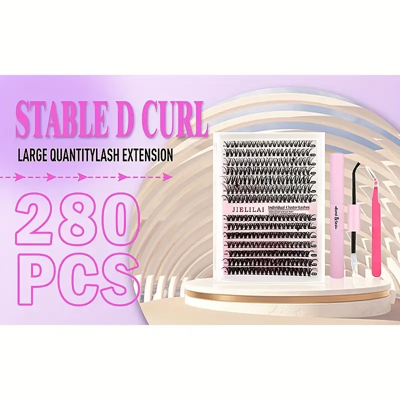 Cosmetics Cluster Eyelashes Reusable Individual Eyelashes Natural Look Lash Clusters DIY Eyelash Extensions Soft Comfortable Lash Bond Seal Tweezers_voghion.com