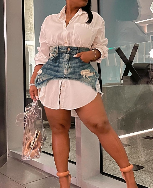 Abito combinato in denim primaverile in Europa e negli Stati Uniti, set di abiti slim carini alla moda e di vendita calda_voghion.com