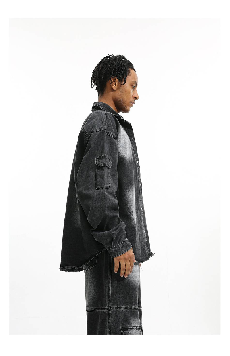 Roupas masculinas lavadas, branco, trabalho, jaqueta jeans, calças, conjunto_voghion.com