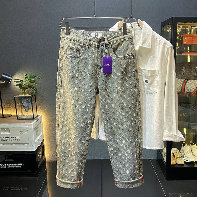 Pantalones vaqueros de calle para hombre, estilo unisex, marca de moda, nuevos pantalones casuales holgados y rectos para parejas que combinan con todo para primavera y verano_voghion.com