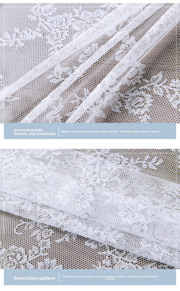 Wave Lace Tablecloth – Polyester Round Table Cover For Farmhouse & Nordic Decor, Anti-Slip, Multiple Sizes Cream White Unhemmed Design_voghion.com