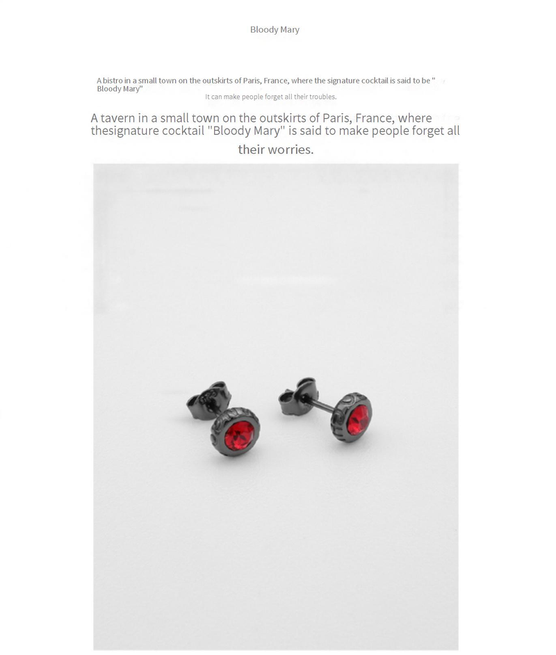 Orecchini a bottone in oro nero e diamanti verdi - Orecchini ipoallergenici in argento 925 di alta qualità per uomo e donna - Orecchini a bottone rotondi minimalisti_voghion.com