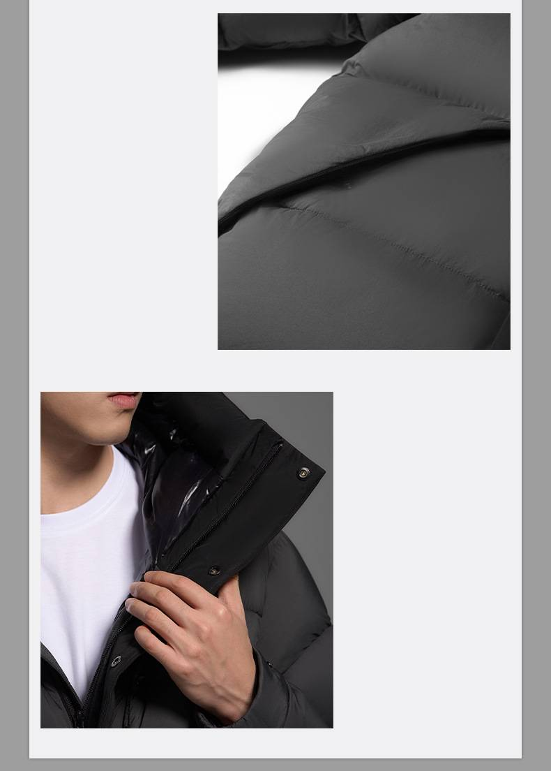 Parka com capuz de penas de ganso premium para homens - Casaco de inverno ultraquente com enchimento de 800, à prova d'água e de vento, disponível em preto fosco_voghion.com