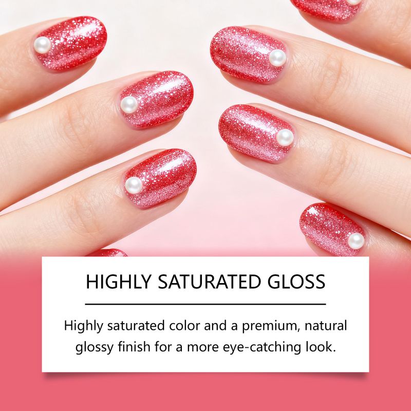 Polvere Soak-Off Flash Rossa, Lucidante Tridimensionale, Colore Uniforme, Non Facile da Rimuovere, Comodi Prodotti per Unghie_voghion.com