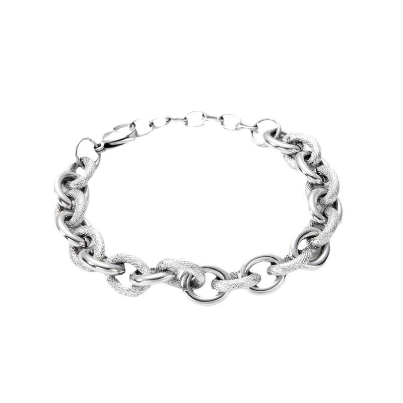 Bracciale da uomo in acciaio al titanio placcato oro, stile punk hip-hop, semplice, accessorio per gioielli di coppia_voghion.com