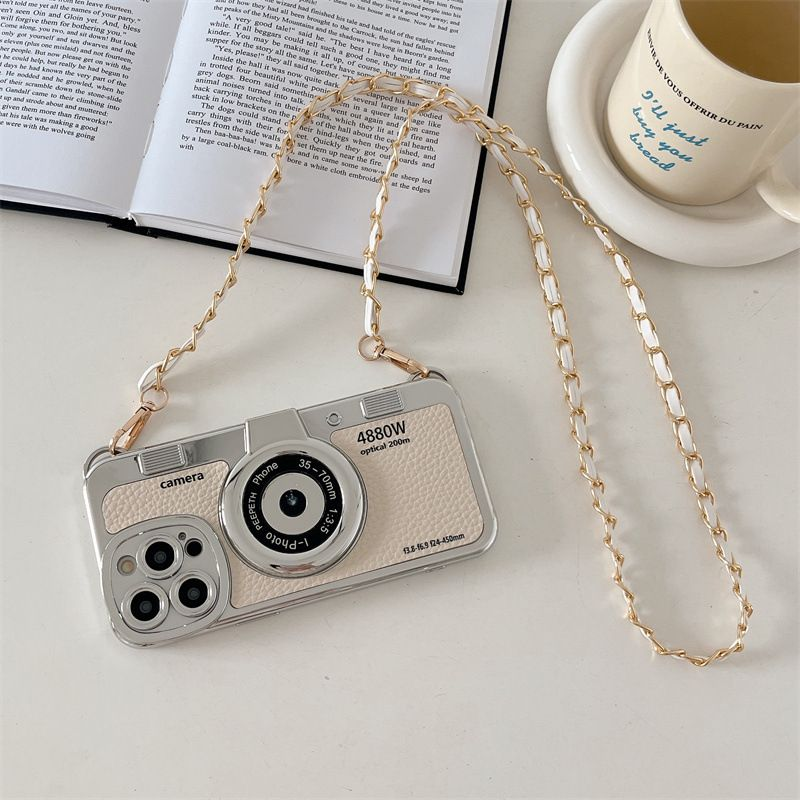 Mobiele camera geschikt voor Apple 15 Promax mobiele telefoonhoes 13 siliconen 12 lanyard 11 crossbody ketting anti-val zacht_voghion.com