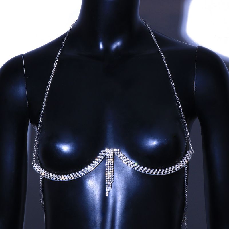 Heißer trend körper zubehör exquisite quaste strass brust kette frauen sexy körper kette kette_voghion.com