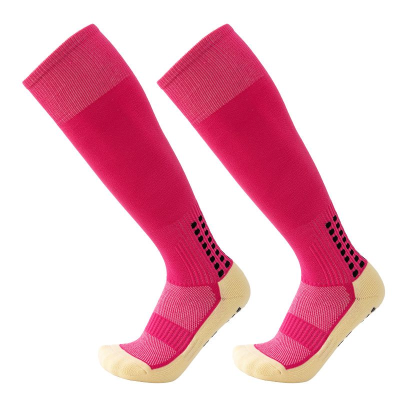 Calzini da uomo, lunghi, a tubo, con pois, da calcio, per adulti, antiscivolo, a metà tubo, spessi, assorbenti del sudore, resistenti all'usura, con fondo in asciugamano._voghion.com