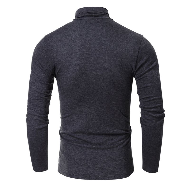 Maglietta a collo alto di qualità imbattibile per autunno e inverno, t-shirt a maniche lunghe taglie forti, top da uomo_voghion.com