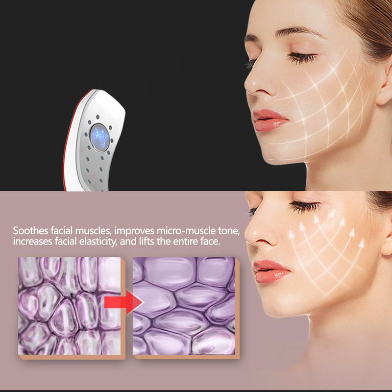 Herramienta de adelgazamiento facial con microcorriente, instrumento de belleza para rejuvenecimiento de papada con luz de color rojo y azul, vibración facial_voghion.com