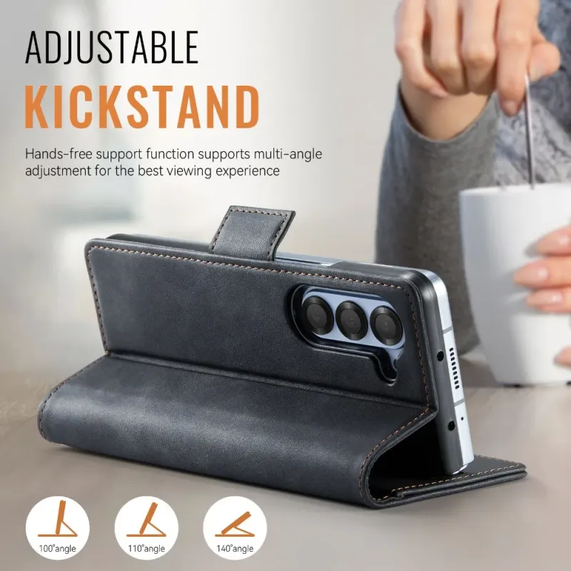 Custodia a portafoglio con portapenne per Samsung Galaxy Z Fold 6 5 Fold6 Fold5 5G, custodia in pelle con blocco RFID_voghion.com