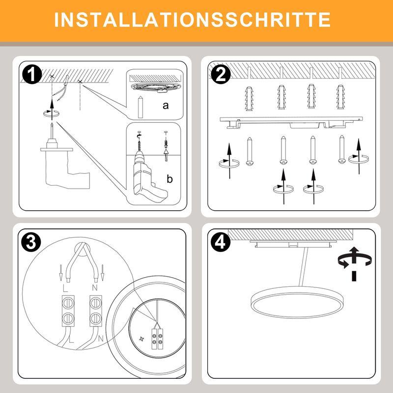 Glitzerlife Deckenlampe LED Deckenleuchte Flach - Ø30cm Badezimmerlampe Dimmbar Küchenlampe Rund Schlafzimmerlampe 24W Weiß Deckenbeleuchtung Für Flur_voghion.com