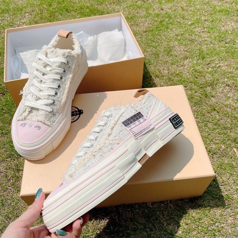 Damen Canvas Schuhe Neue Farbwechsel Bettlerschuhe Dicke Sohle Erhöhte Vulkanisierte Halbe Drag Frauen_voghion.com