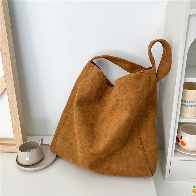 Borsa a tracolla casual da donna versatile, alla moda, per pendolari, autunno inverno, nuova in pelle scamosciata e nabuk, grande capacità_voghion.com