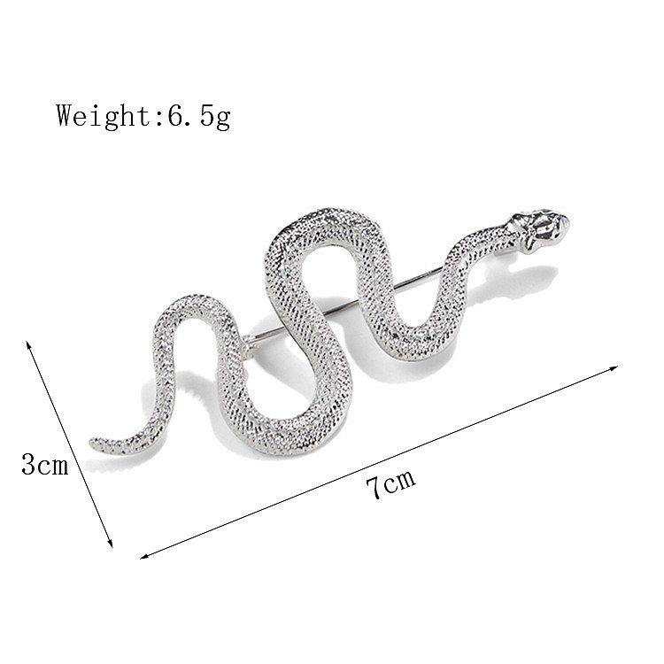 exaggerated snake brooch retro personality fashion geometric python badge coat pin decoration female_voghion.com