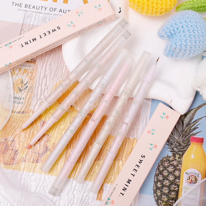 Ligen Doppelkopf Seidworm Pen Glitter Eyeshadow Stick Matt Pearlescent White Sier Eye Liner Brighten E_voghion.com