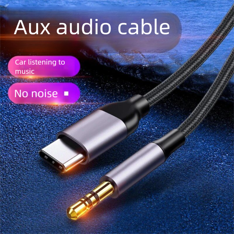 Compatibel met Vivo X100 Huawei Mate50 telefoon Type-C naar 3,5 mm auto AUX digitale decodering audiokabel_voghion.com