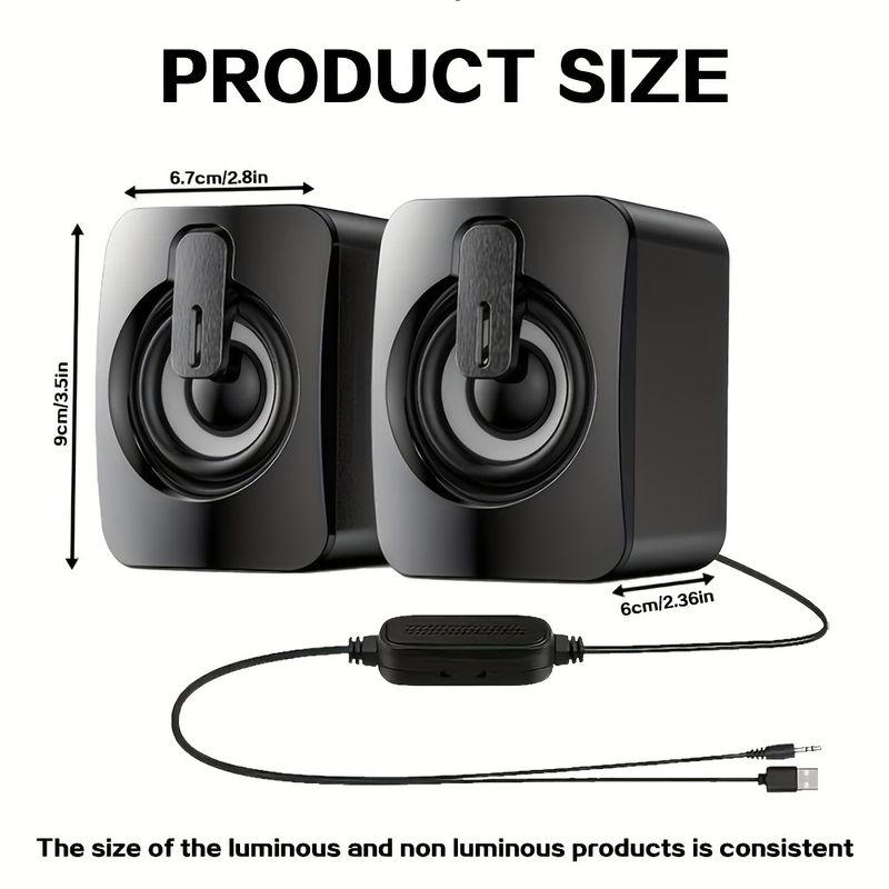 Altoparlanti per PC Sound Box HIFI Stereo Microfono Altoparlante cablato USB con luce LED per computer desktop_voghion.com