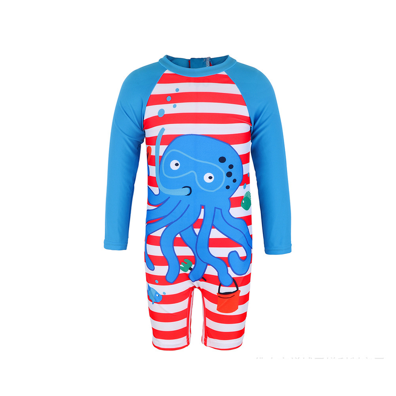 Mother&Kids Children Boys cartoon Squid Octopus swimsuit Baby Baby Boys swimming one-piece swimsuit_voghion.com