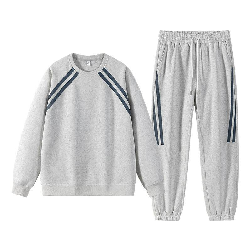 Men's Clothing New Casual Suit Men's Round Neck Sweater Two piece Suit _voghion.com