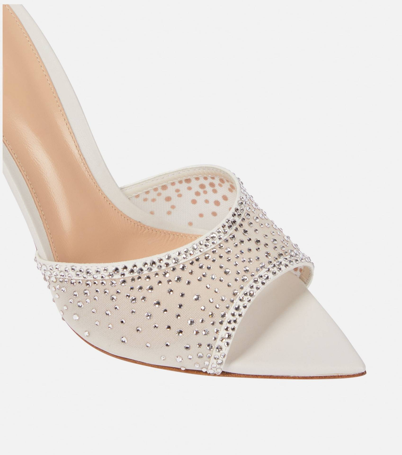 Sandali con tacco alto e strass da donna - Sandali eleganti con punta aperta e punta affilata_voghion.com