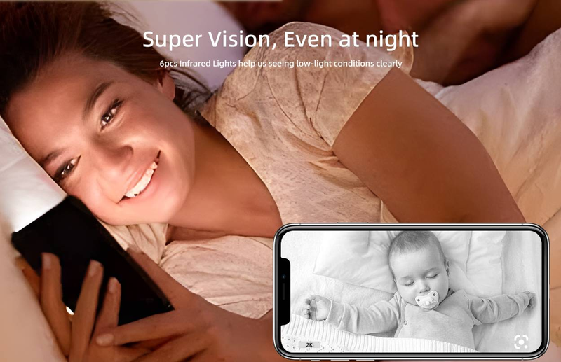 Smart Home 5MP HD Home Security Camera Support 2-way Audio/Motion Tracking/Personal Detection/Night Vision/TF Card_voghion.com