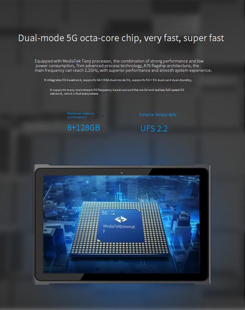 Tablets Robustes Tablet Drahtloses Terminal 10 Zoll 5G Datenerfassungsterminal Android 11/GMS_voghion.com