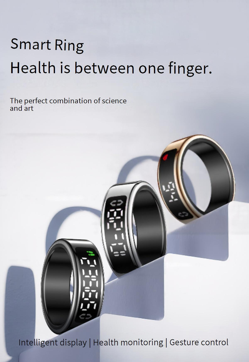 Rings SY01 Smart Ring With Display Screen, Touch Charging Stand, Page Flipping, Photo Taking, Smart Ring, Heart Rate, Blood Oxygen, Sleep_voghion.com