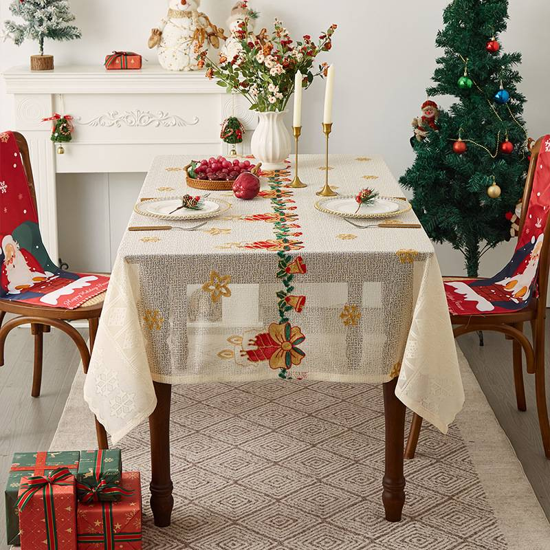 Christmas Tablecloth Red Lace Table Runner – Elegant Holiday Dining Decor, Polyester Table Cover For Christmas Dinner, Coffee Table_voghion.com
