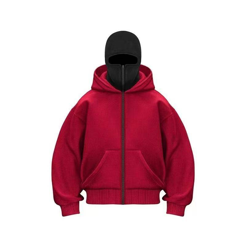 Unisex Zip-Up Hooded Sweatshirt - Lightweight Casual Pullover With Double Hood For Autumn & Winter (Black/White/Gray/Red)_voghion.com