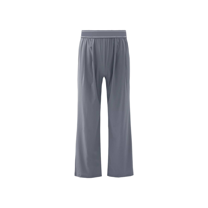 Men's Clothing Lightweight Stretch Polyester Straight Leg Casual Pants With Pleats - Breathable & Comfortable For Summer (Black/Grey, S/M/L/XL)_voghion.com