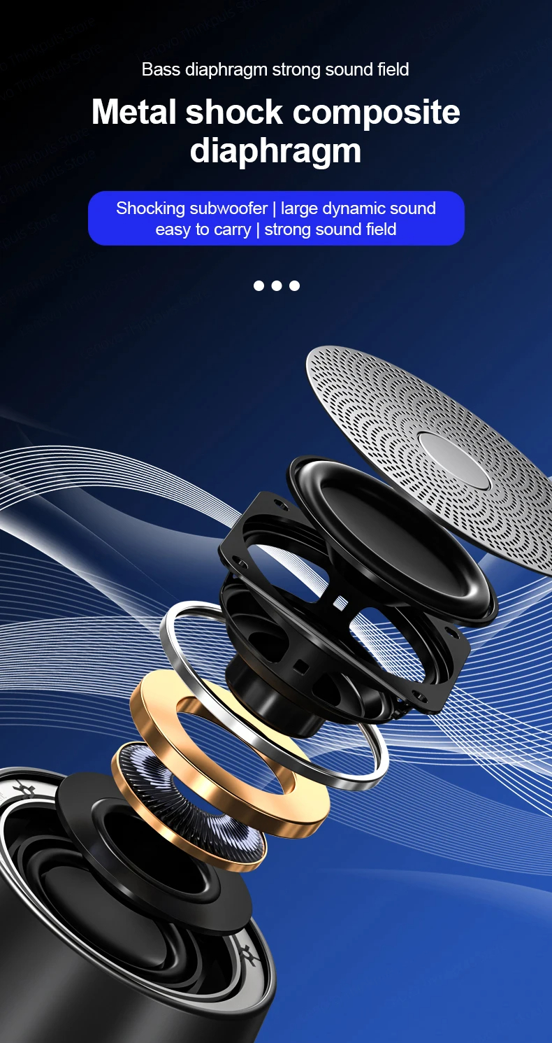 Oryginalny przenośny głośnik Bluetooth Lenovo K3 Pro 5.0 z dźwiękiem przestrzennym stereo i bezprzewodowym odtwarzaczem audio Bluetooth_voghion.com